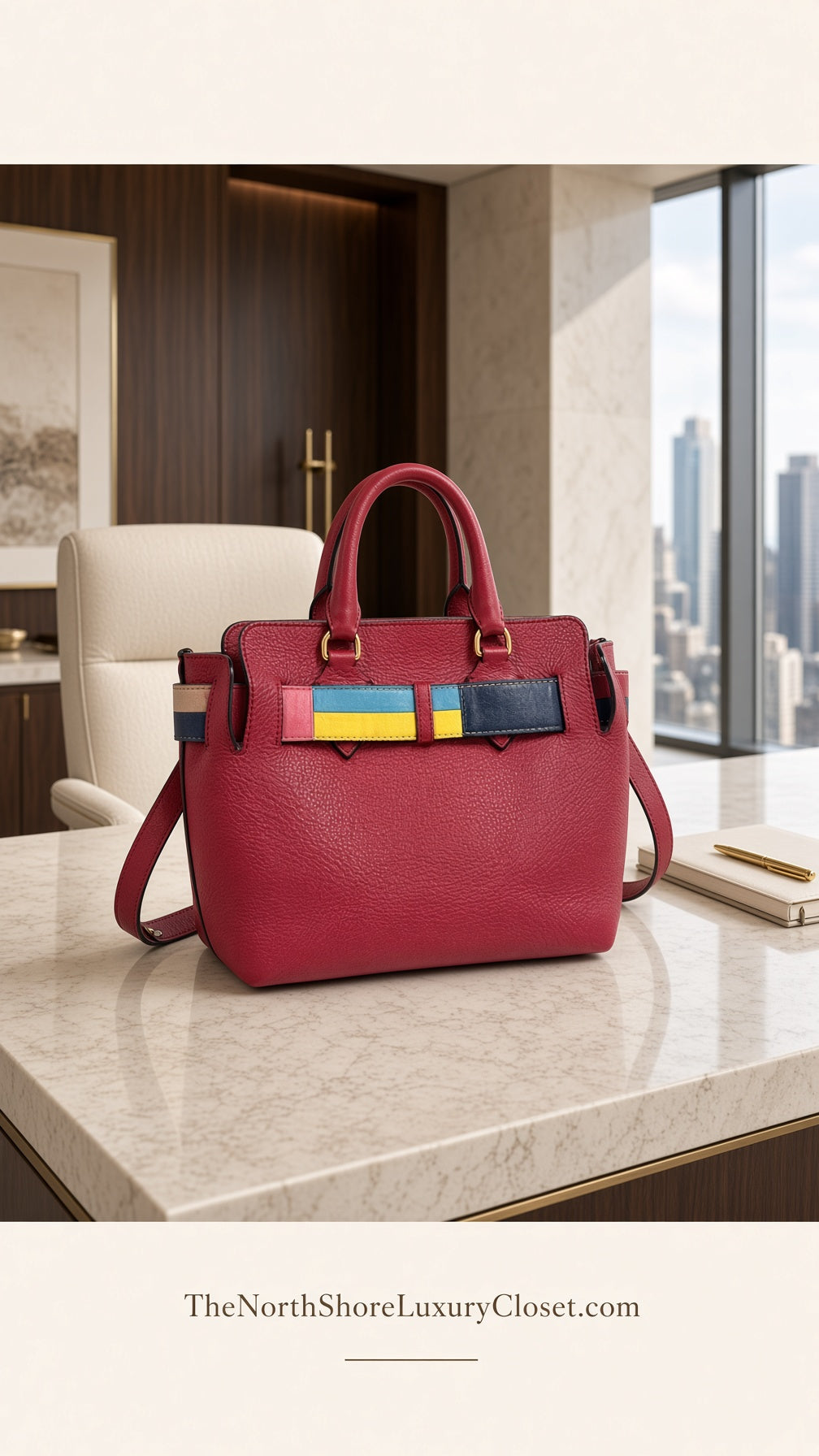 Burberry "The Belt" Tote Bag Red