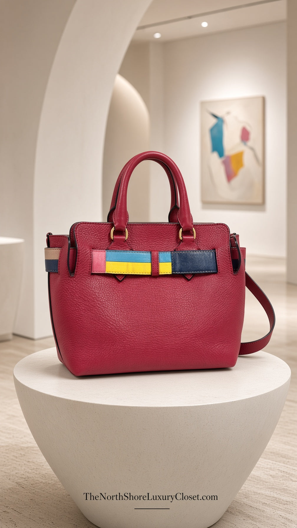 Burberry "The Belt" Tote Bag Red