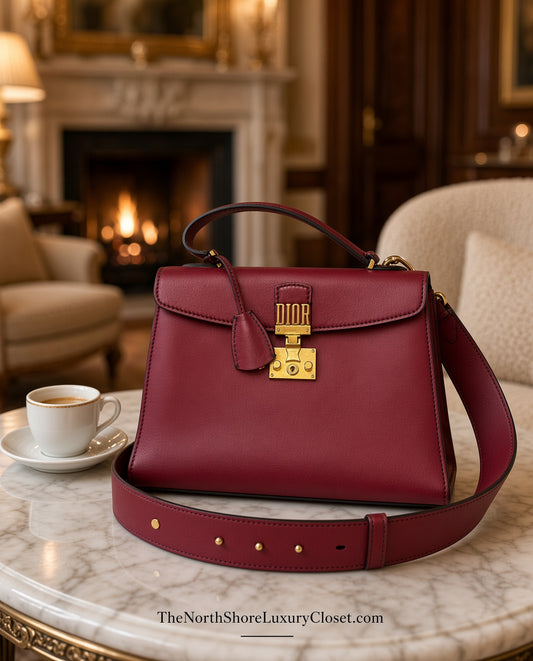 Christian Dior DiorAddict Top Handle Bag – Red Calfskin & Gold-Tone Hardware