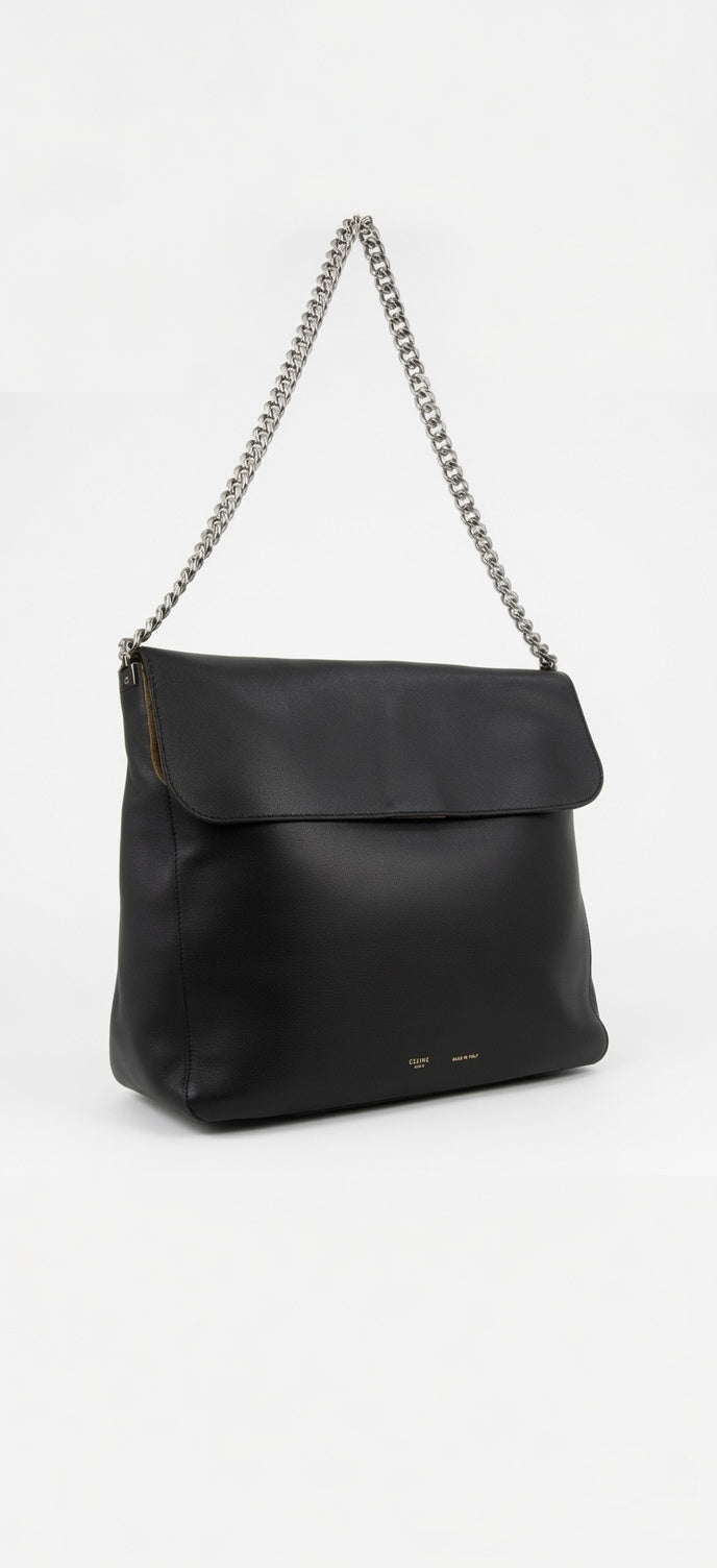 Celine Leather Gourmette Medium Chain Shoulder Bag