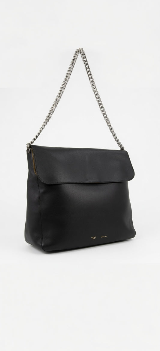 Celine Leather Gourmette Medium Chain Shoulder Bag