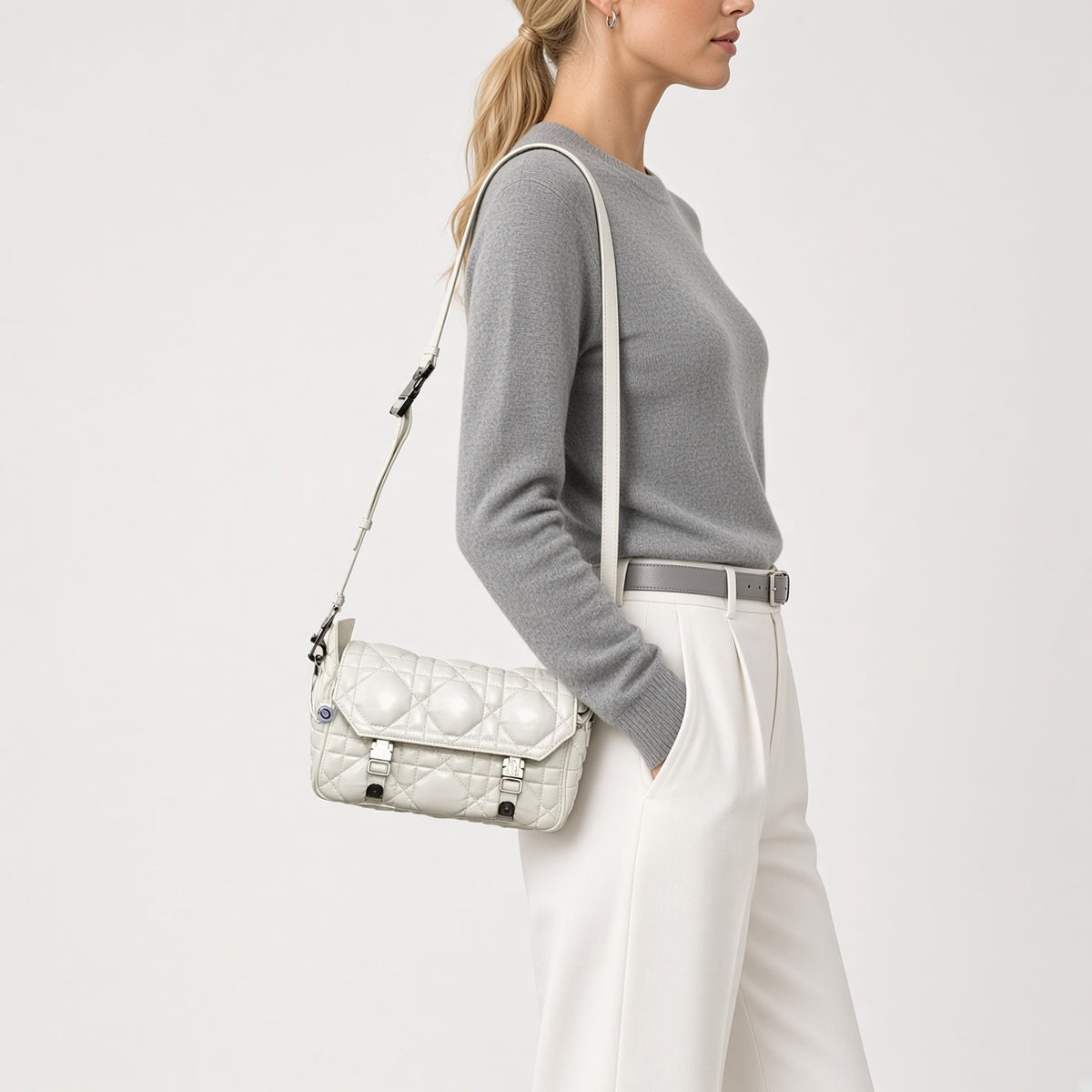 Christian Dior White Diorcamp Shoulder Bag