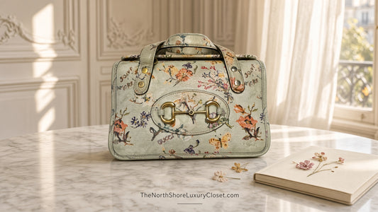 Gucci Horsebit 1955 Floral leather handbag