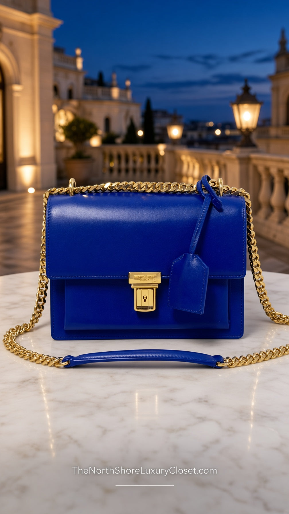 Yves Saint Laurent YSL High School Satchel bag in Royal Blue Smooth Calfskin Leather
