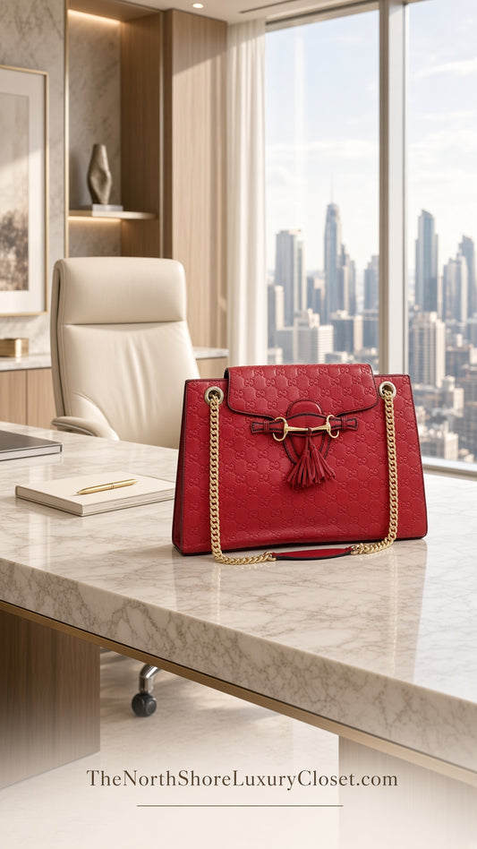 Gucci Guccissima Embossed Emily Chain Shoulder Bag