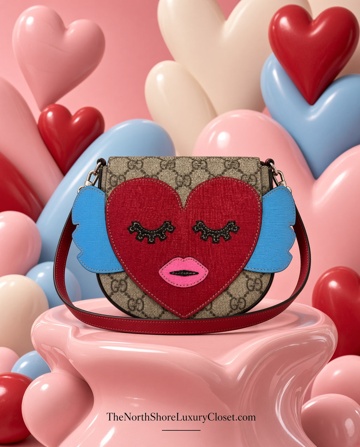 Gucci Supreme Winged Heart Bag