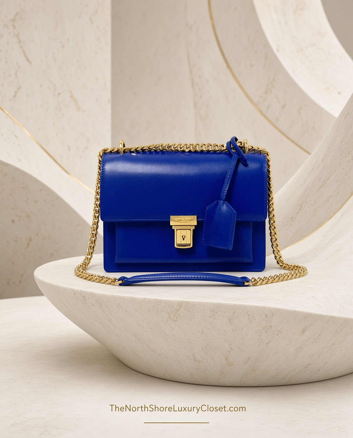 Yves Saint Laurent YSL High School Satchel bag in Royal Blue Smooth Calfskin Leather