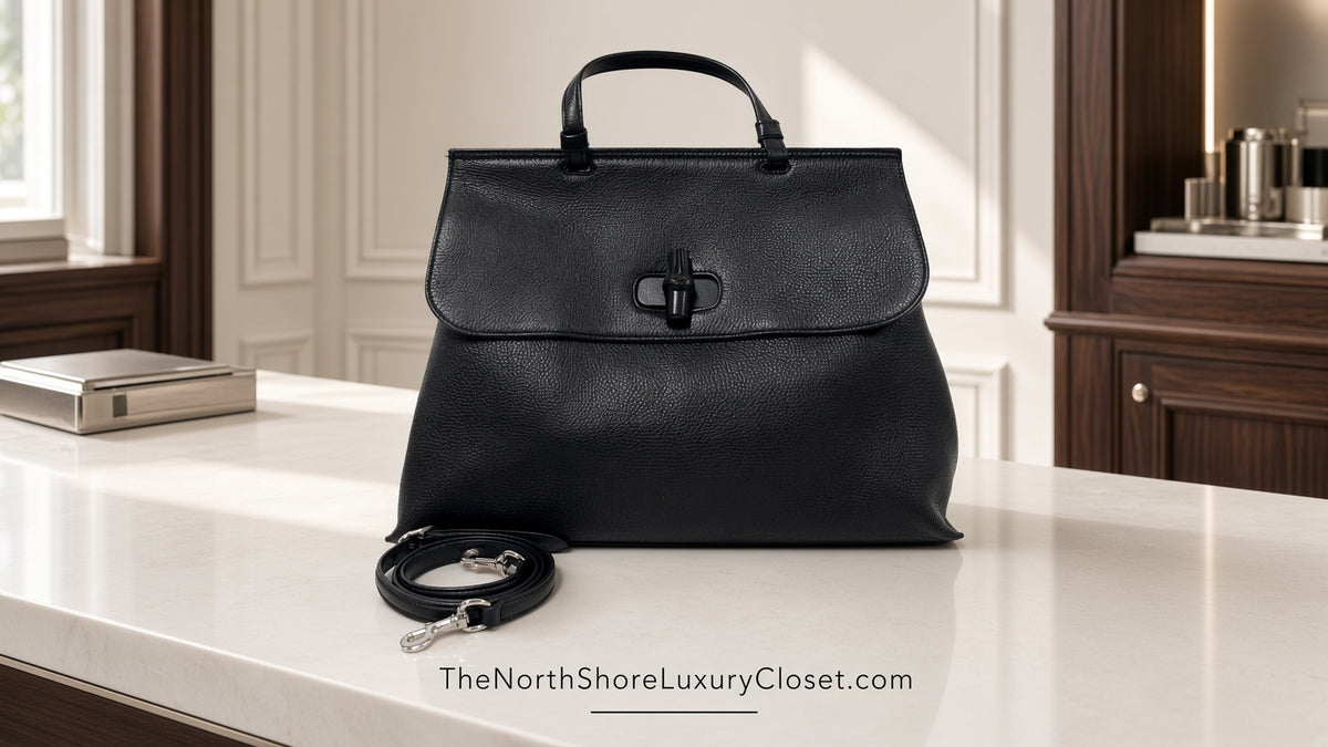 Gucci Cellarius Calfskin Large Bamboo Top Handle Bag