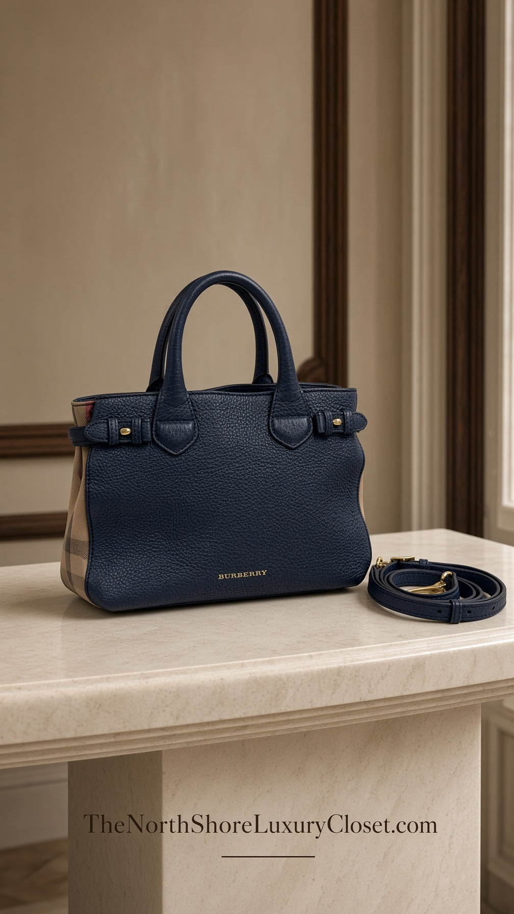New Pics Burberry Banner Top Handle Tote Bag with Crossbody strap