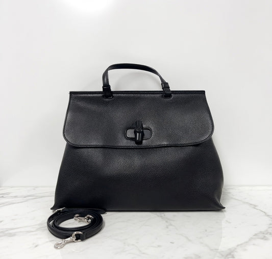 Gucci Cellarius Calfskin Large Bamboo Top Handle Bag