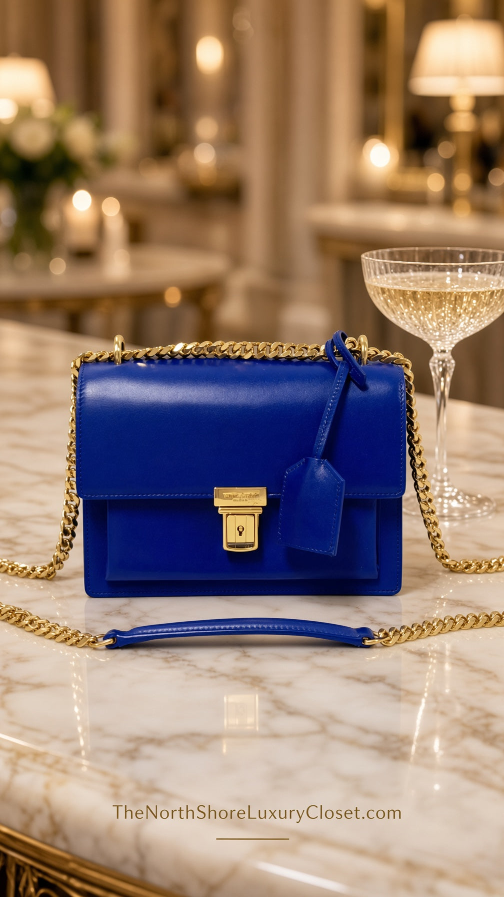 Yves Saint Laurent YSL High School Satchel bag in Royal Blue Smooth Calfskin Leather