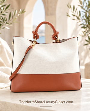 Salvatore Ferragamo Glam Tote Bag Canvas and Leather