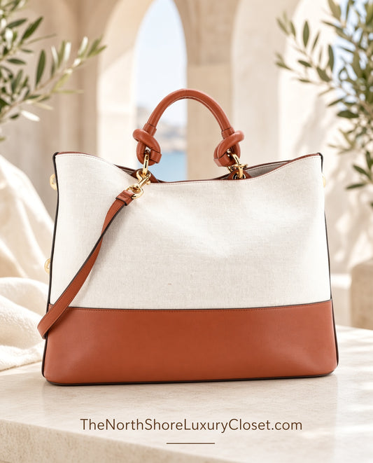 Salvatore Ferragamo Glam Tote Bag Canvas and Leather