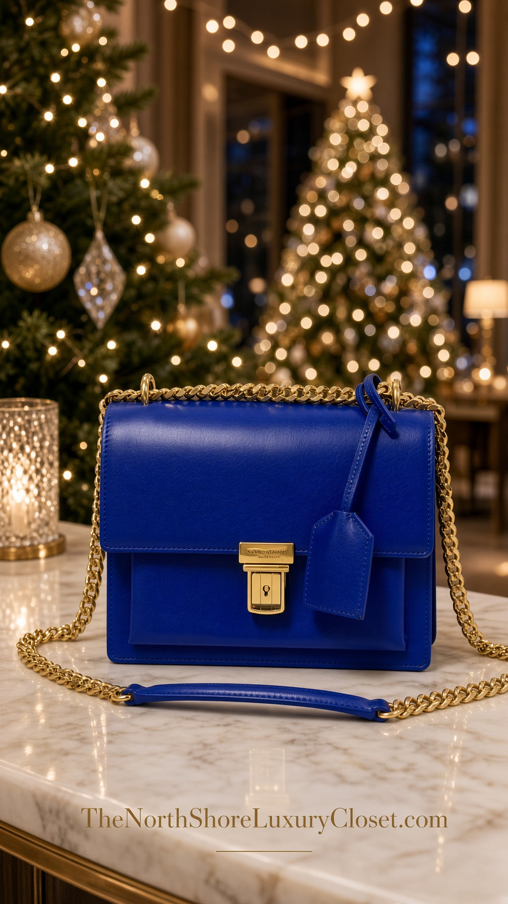 Yves Saint Laurent YSL High School Satchel bag in Royal Blue Smooth Calfskin Leather