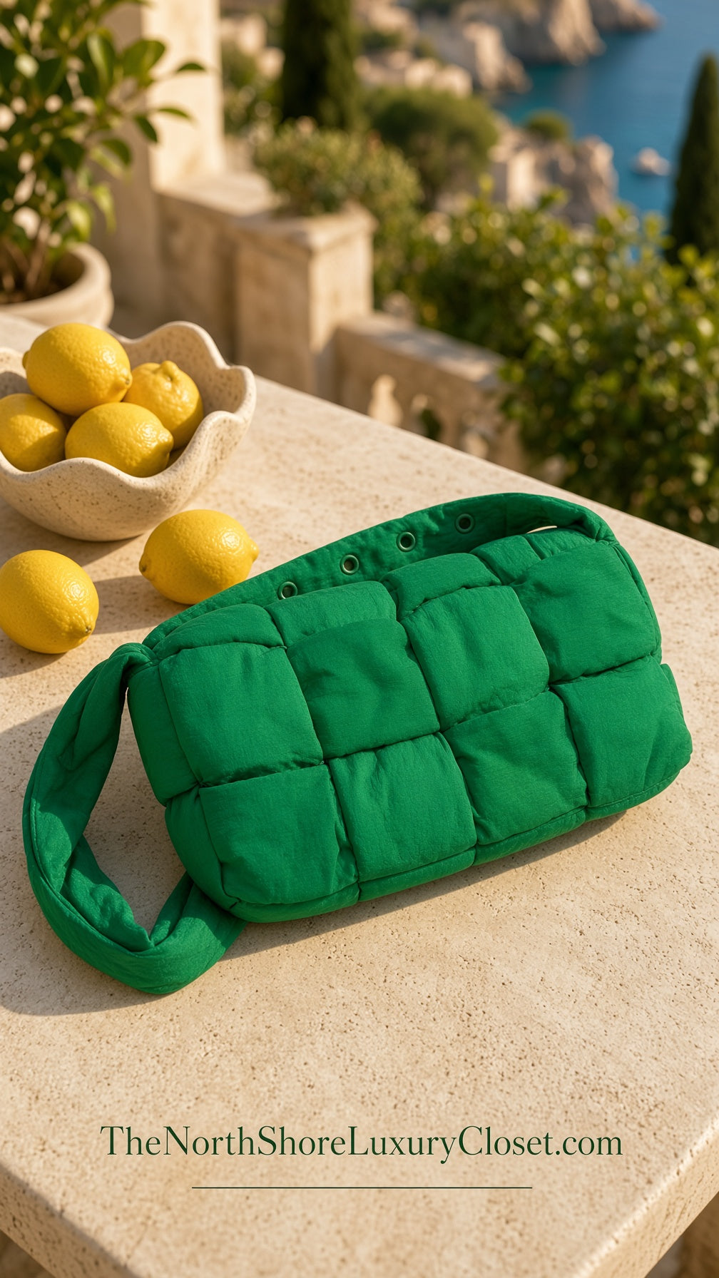 Bottega Veneta Nylon Green Bag