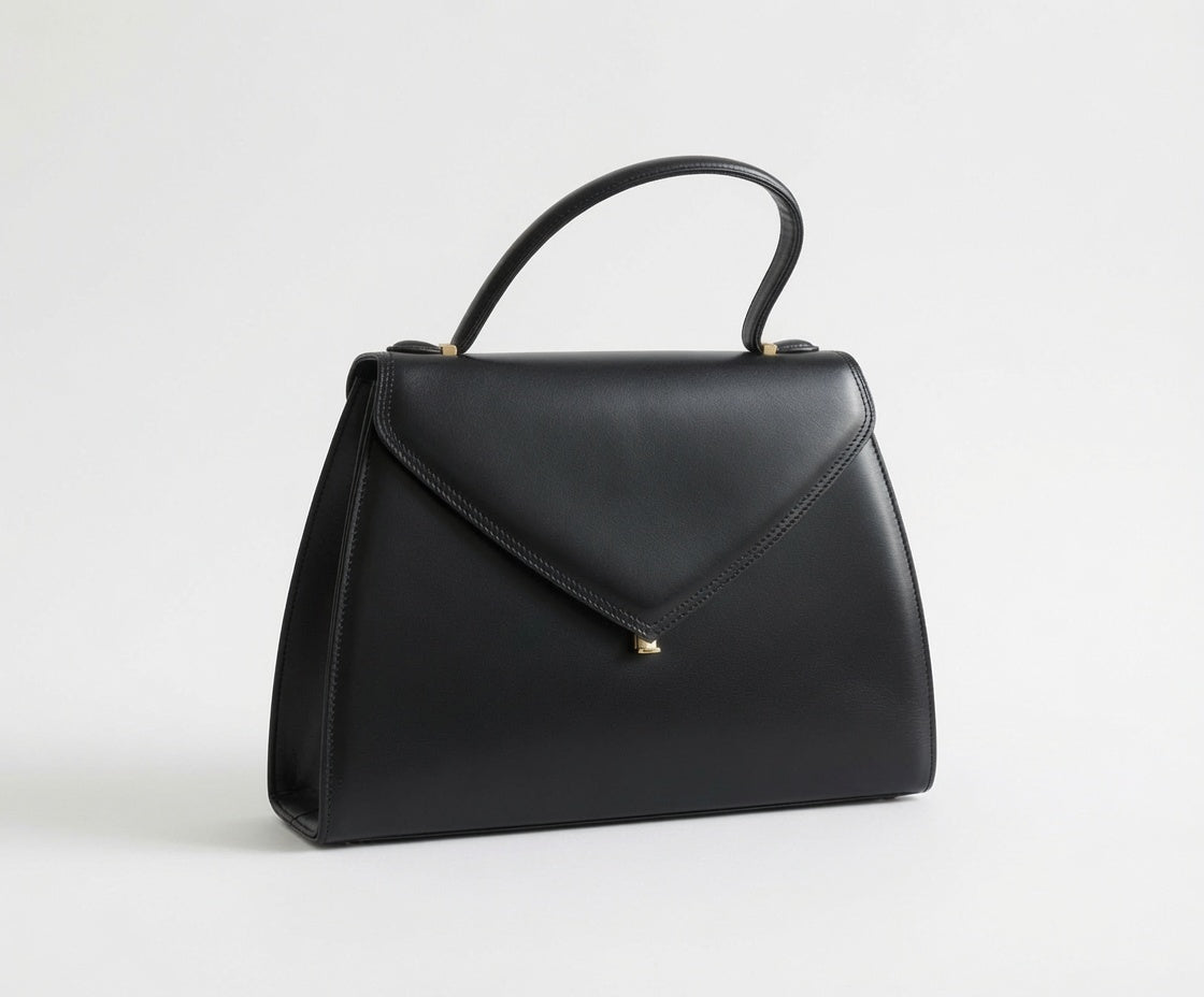 Vintage Givenchy Black Leather Top Handle Tote Bag - additional view 2