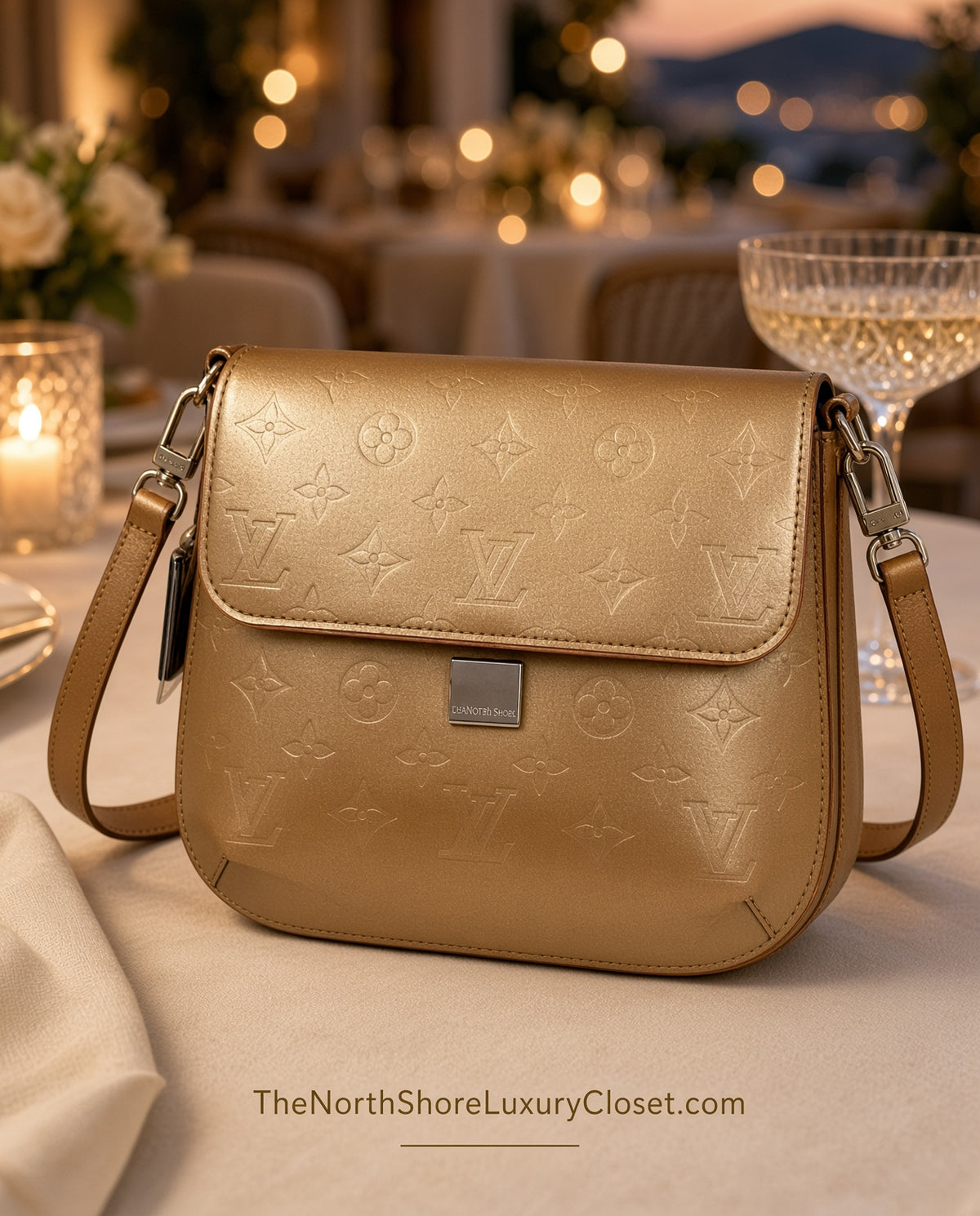 2003 Vintage Y2K Louis Vuitton Webster Street – Metallic Gold