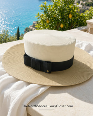Gucci Two-Tone Straw Sun Beach Vacation Hat