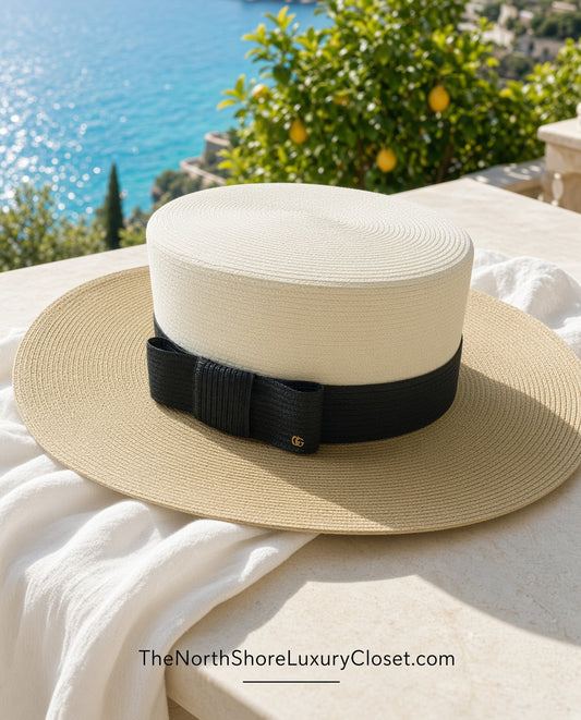 Gucci Two-Tone Straw Sun Beach Vacation Hat