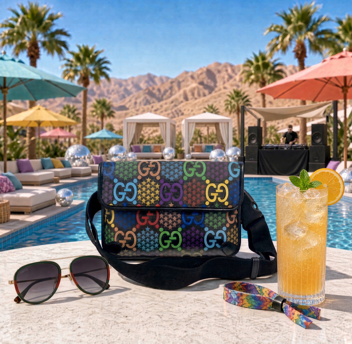 Gucci Psychedelic Print GG Coated Canvas Belt Bag