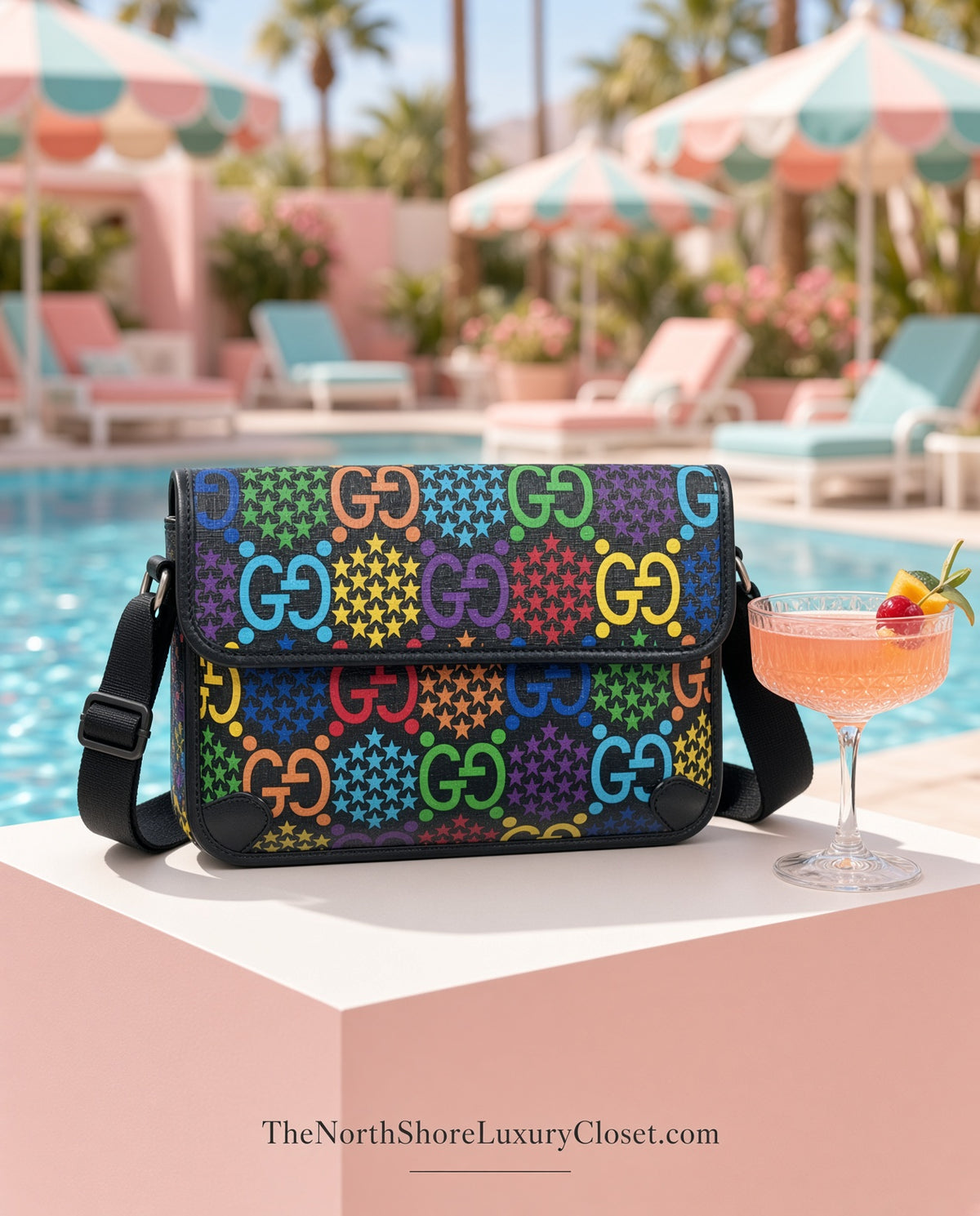 Gucci Psychedelic Print GG Coated Canvas Belt Bag