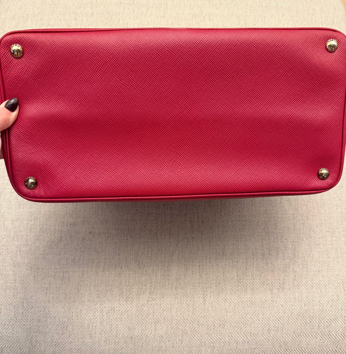Prada Saffiano Cuir Twin Tote Red