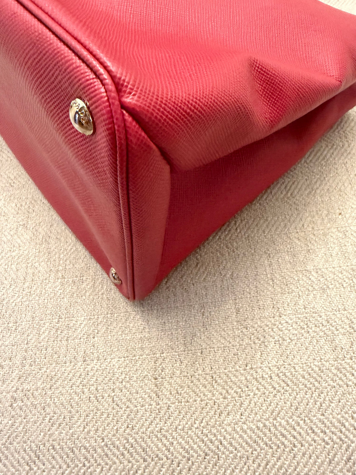Prada Saffiano Cuir Twin Tote Red