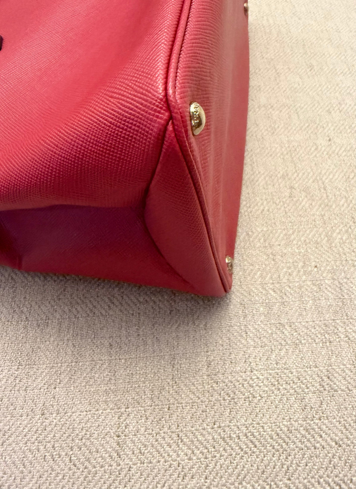 Prada Saffiano Cuir Twin Tote Red