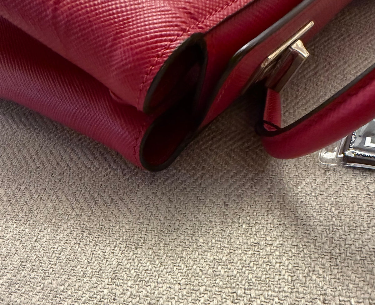 Prada Saffiano Cuir Twin Tote Red