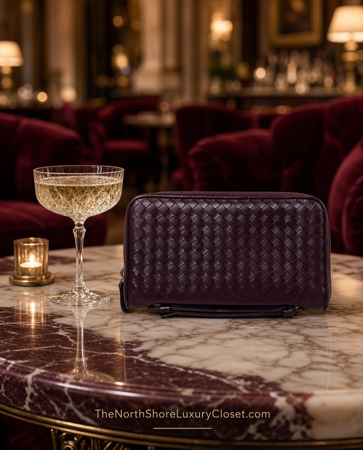 *New Pics* Bottega Veneta Nappa Intrecciato Convertible 2-Way Top Handle Shoulder Bag Clutch – Burgundy