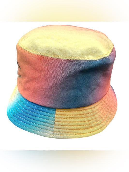 CHANEL Gradient Crystal CC Bucket Hat - Yellow Pink Blue Summer Hat - additional view 2