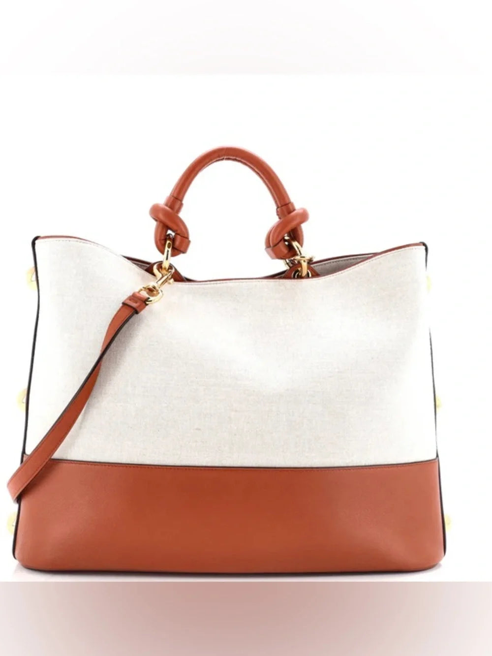 Salvatore Ferragamo Glam Tote Bag Canvas and Leather