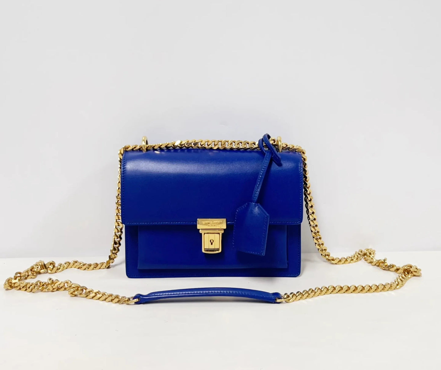 Yves Saint Laurent YSL High School Satchel bag in Royal Blue Smooth Calfskin Leather