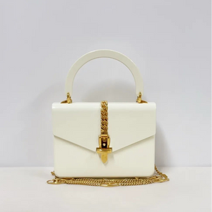 Gucci Acrylic Mini Sylvie 1969 Handle Bag - Ivory