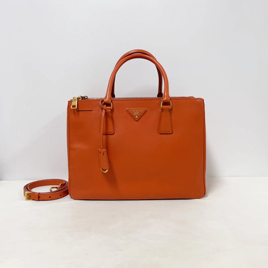 Prada Saffiano Leather Tote Orange