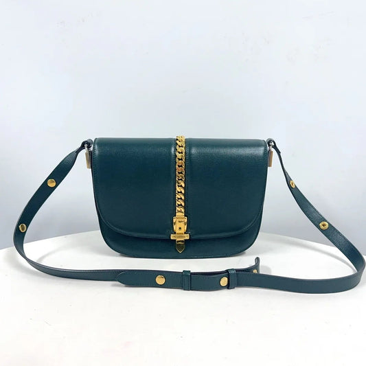 Gucci Sylvie 1969 Shoulder Bag – Dark Green Leather