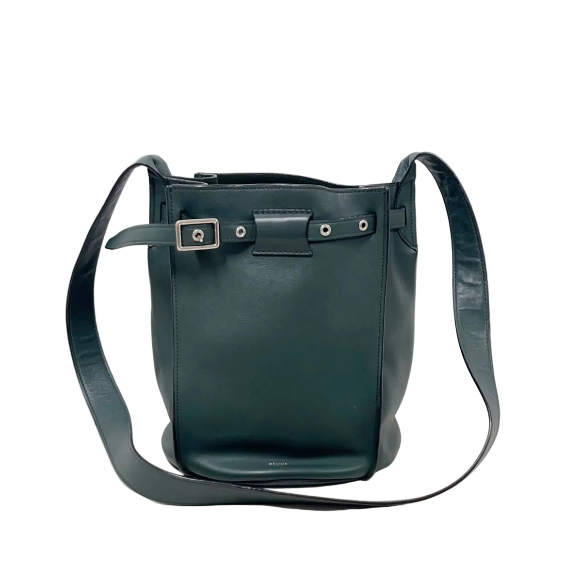 Celine Big Bag Bucket Lambskin Leather Bag - Forest Green