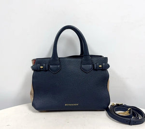 Burberry Banner Top Handle Tote Bag with Crossbody strap - Black