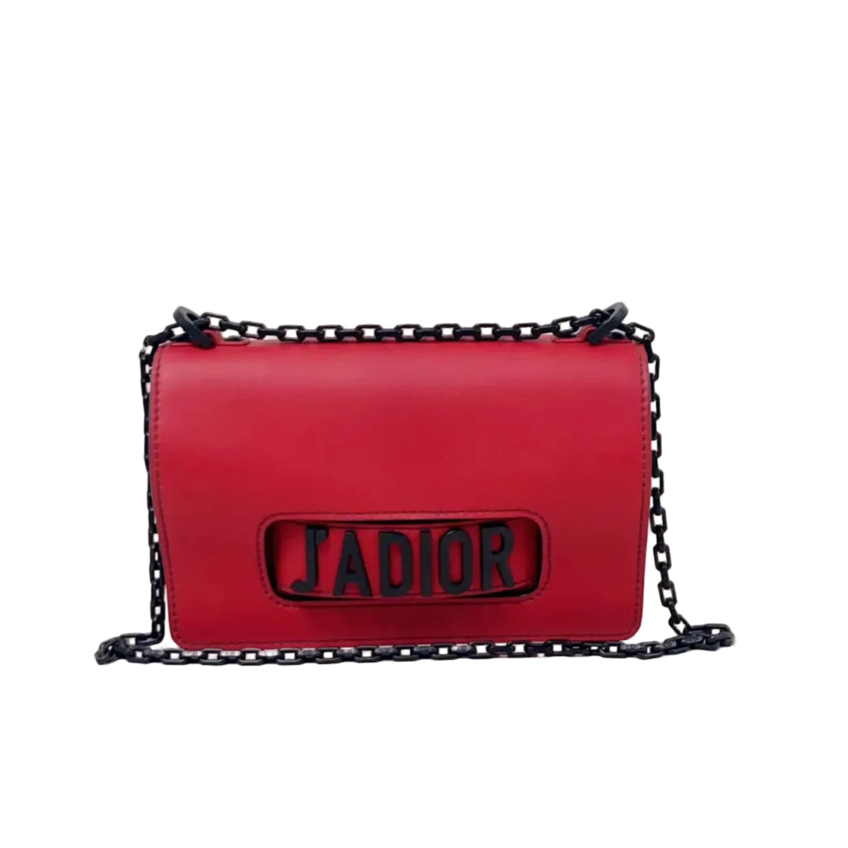 Christian Dior Ultra Matte Calfskin J’Adior Chain Flap Bag in Red/Black 2way Convertible Shoulder or Crossbody