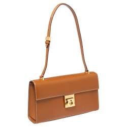 Salvatore Ferragamo Tan Leather Gancini Flap Shoulder Bag - additional view 2