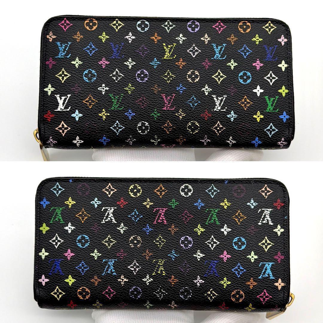 Louis Vuitton x Takashi Murakami Black Monogram Multicolore Zippy Wallet - additional view 8