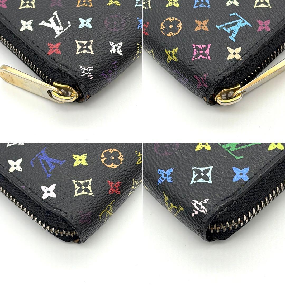 Louis Vuitton x Takashi Murakami Black Monogram Multicolore Zippy Wallet - additional view 3
