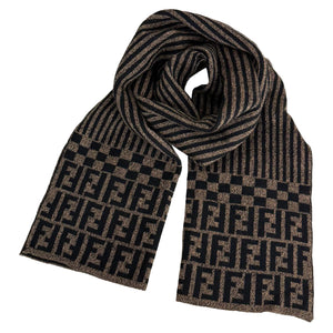 FENDI Zucca Pecan Wool Scarf