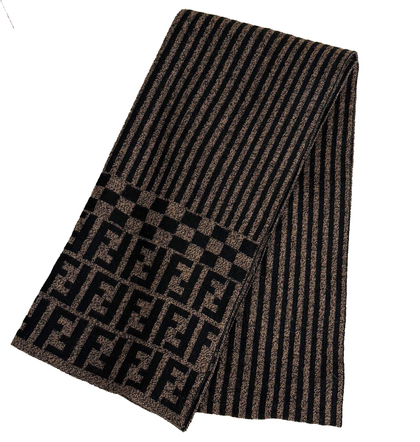 FENDI Zucca Pecan Wool Scarf - additional view 2