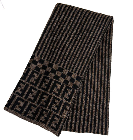 FENDI Zucca Pecan Wool Scarf - additional view 2