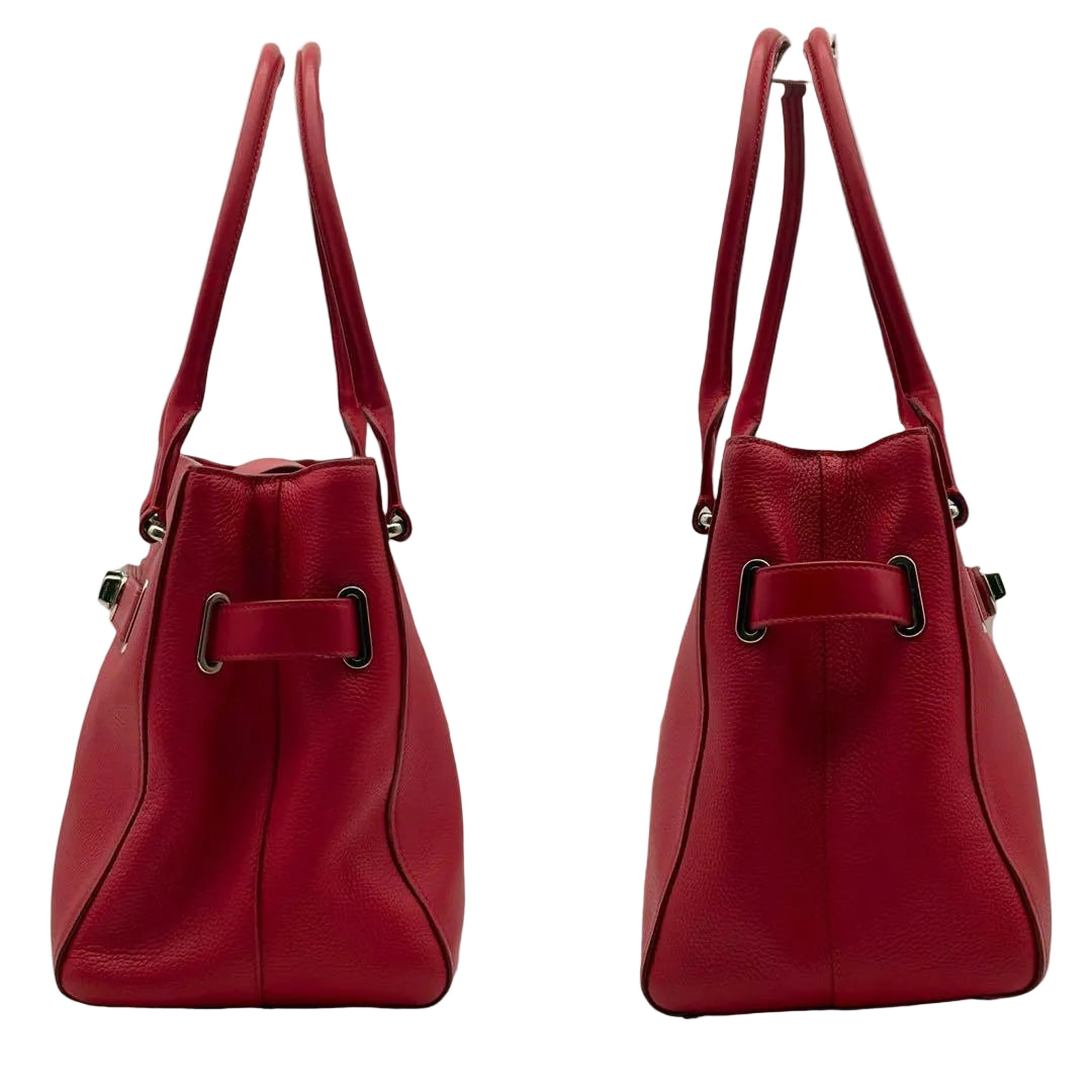 Coach Swagger Red Pebbled Leather Carryall Tote Bag