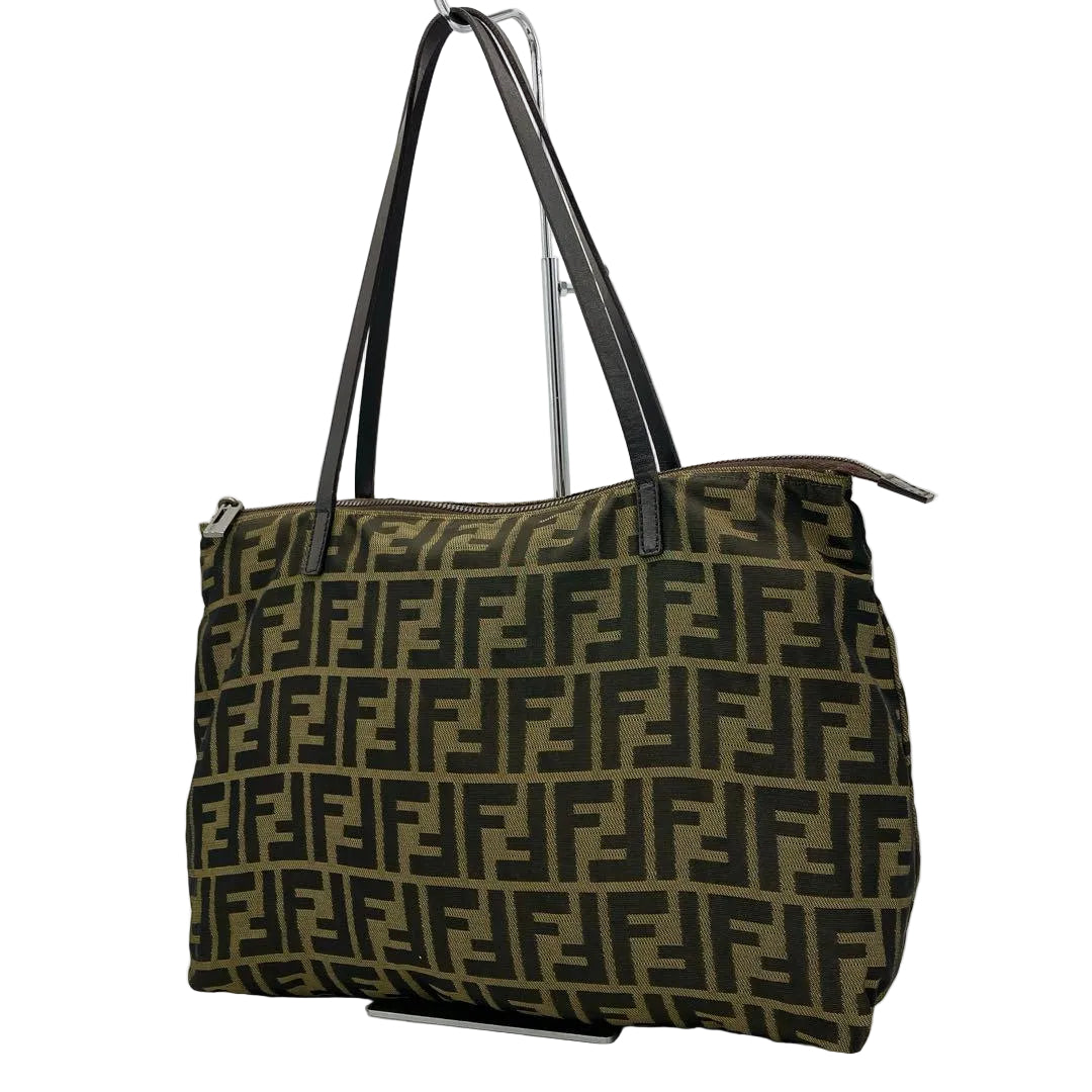 FENDI brown tote bag, Zucca pattern.