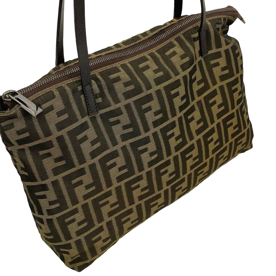 FENDI brown tote bag, Zucca pattern.