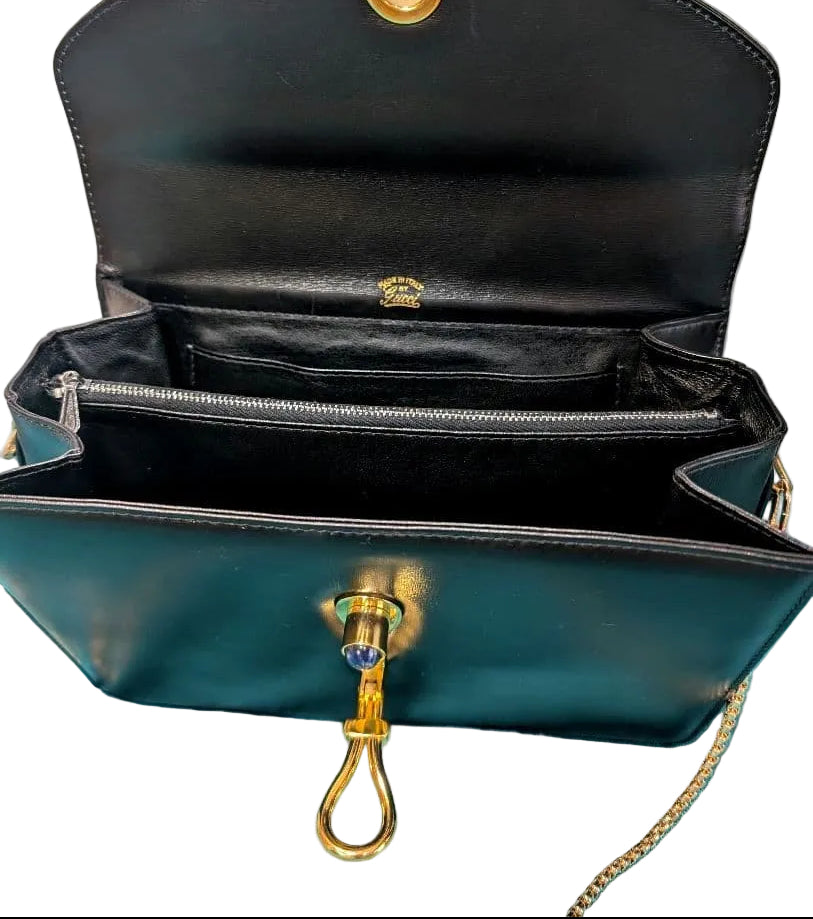 Vintage Gucci 1970 Tiger Eye Leather Chain Shoulder Bag- Rare