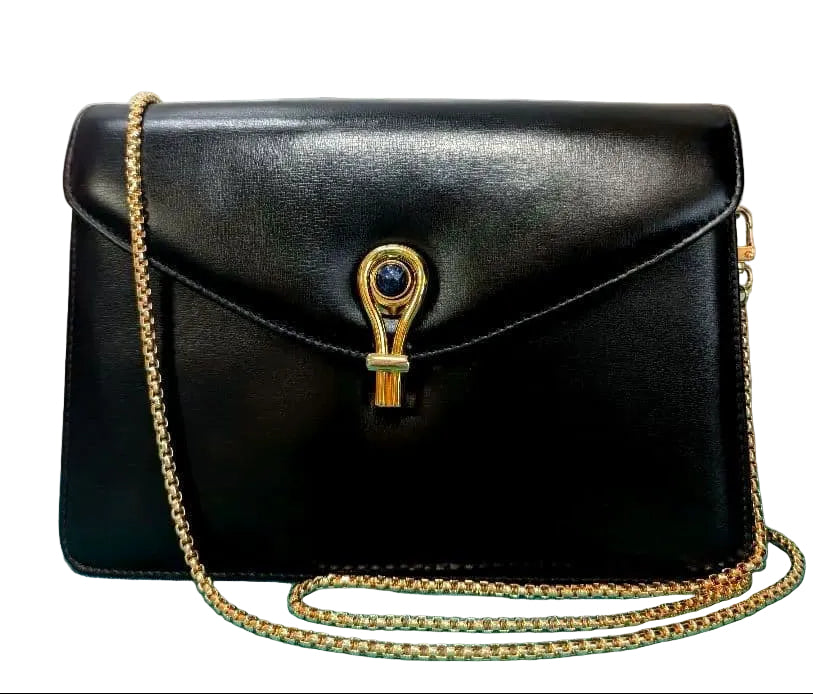 Vintage Gucci 1970 Tiger Eye Leather Chain Shoulder Bag- Rare
